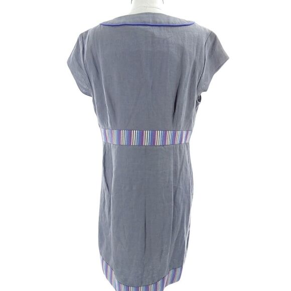 Boden stunning linen dress in grays/purples sz 12 - Picture 8 of 14